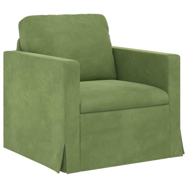 Sofa Set 2 Stk. Hellgrün Samt