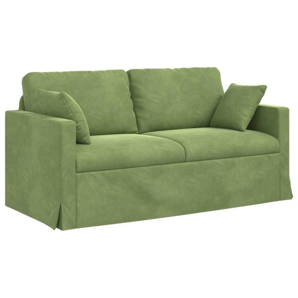 Sofa Set 2 Stk. Hellgrün Samt