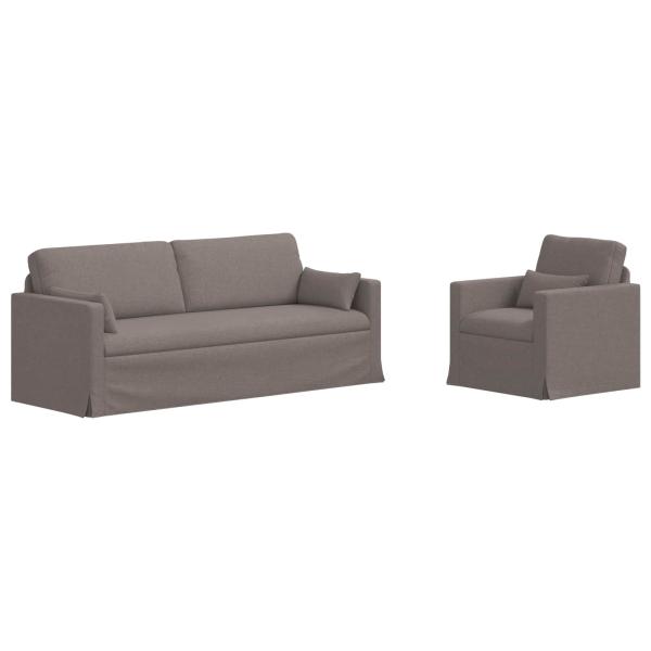 Sofa Set 2 stk. Taupe Stoff