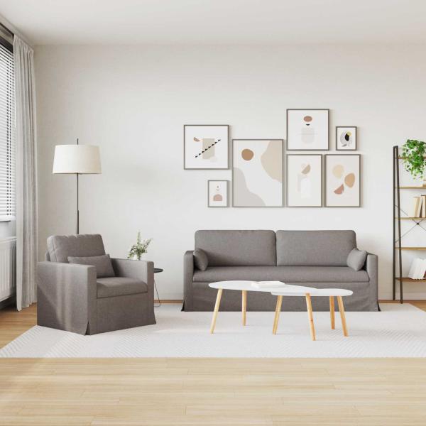 Sofa Set 2 stk. Taupe Stoff