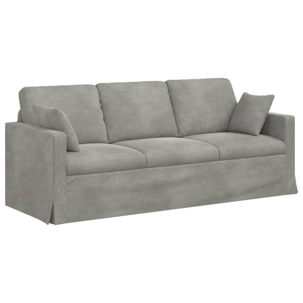 Sofa Set 2 stk. Hellgrau Samt