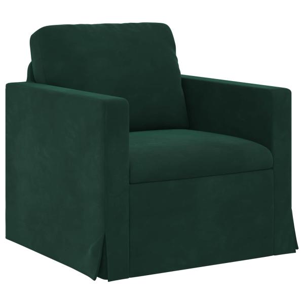 Sofa Set 2 stk. Dunkelgrün Samt