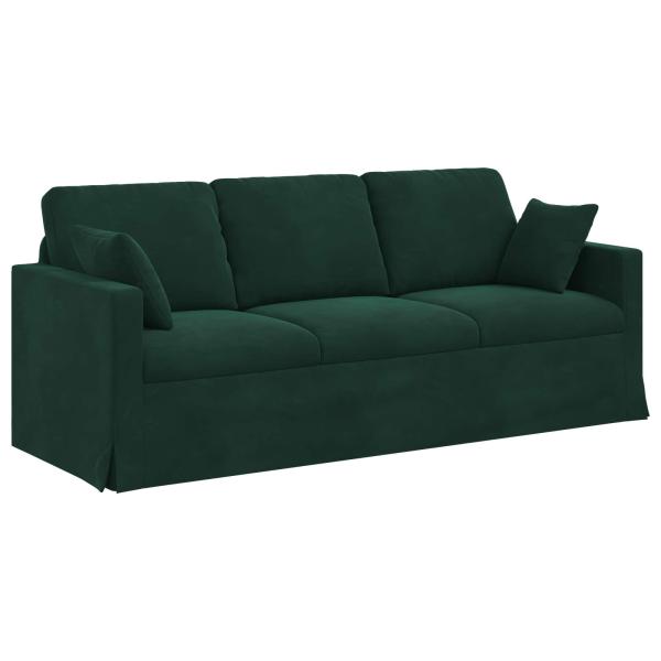Sofa Set 2 stk. Dunkelgrün Samt