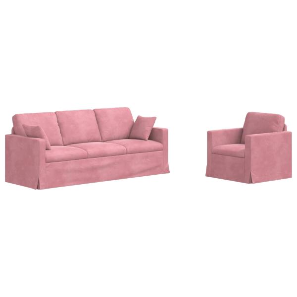 Sofa Set 2 stk. Rosa Samt