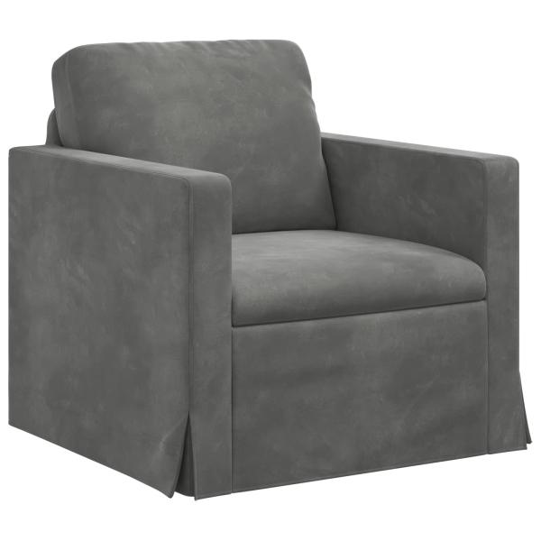 Sofa Set 2 stk. Dunkelgrau Samt