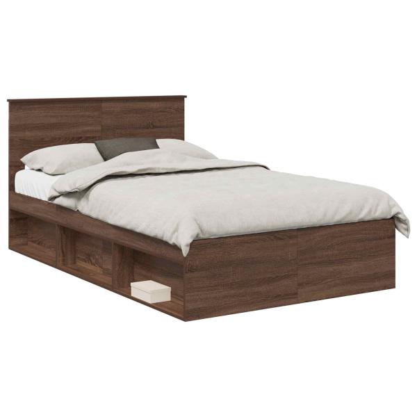 Bettrahmen Braun Eichen-Optik 120 x 190 cm Holzwerkstoff