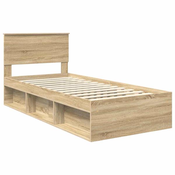 Bettrahmen mit Kopfteil Sonoma-Eiche 75 x 190 cm Holzwerkstoff