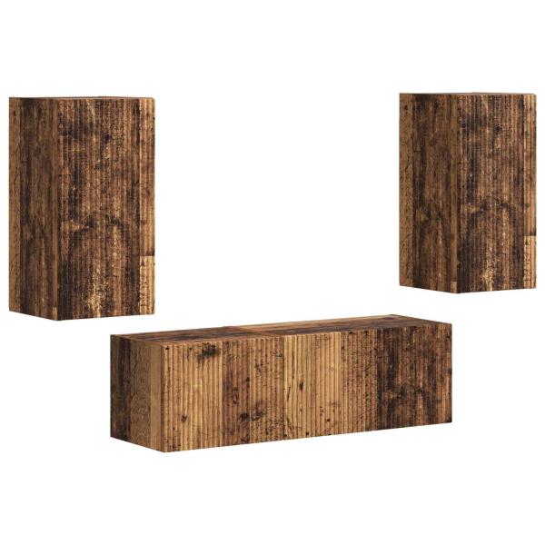 TV-Wandregal-Set 4 Stk. Altholz Holzwerkstoff