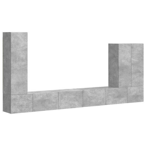 TV-Wandregal-Set 6 Stk. Beton Grau