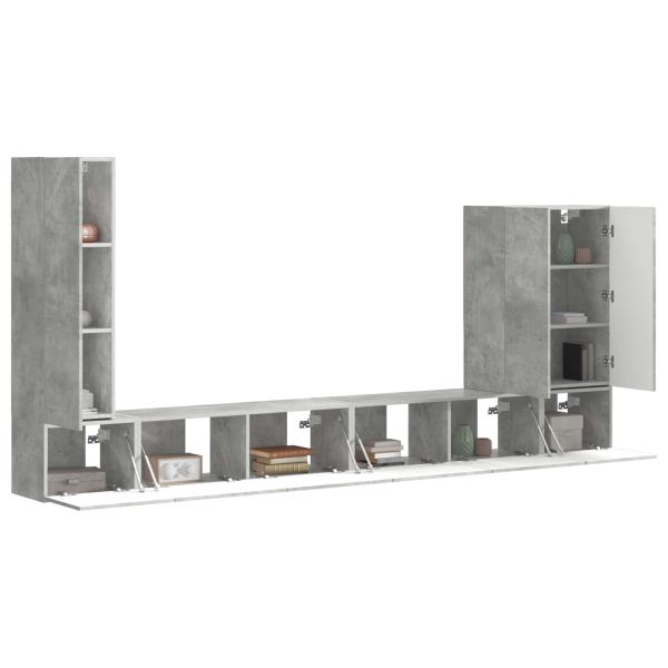 TV-Wandregal-Set 6 Stk. Beton Grau
