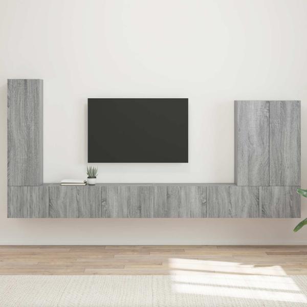 ARDEBO.de - TV-Wandregal-Set 6 Stk. Graues Sonoma