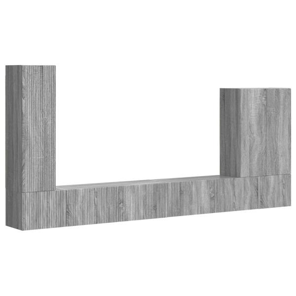 TV-Wandregal-Set 6 Stk. Graues Sonoma