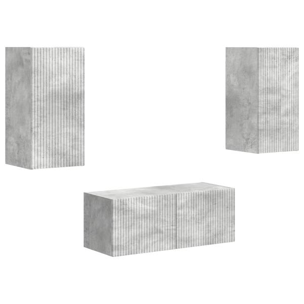 TV-Schrankset 2 Stk. Beton Grau Holzwerkstoff