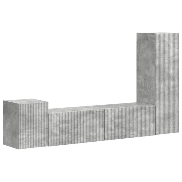 TV-Schrankset 4 Stk. Beton Grau Holzwerkstoff