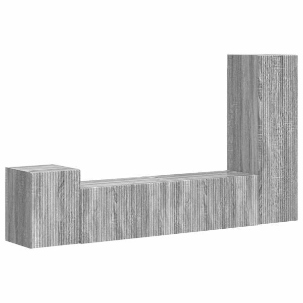 TV-Schrankset 4 Stk. Graues Sonoma Holzwerkstoff