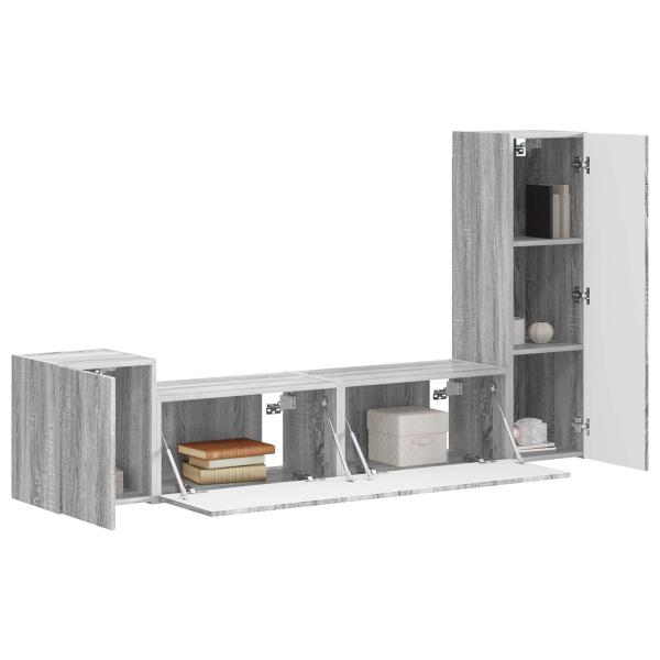 TV-Schrankset 4 Stk. Graues Sonoma Holzwerkstoff