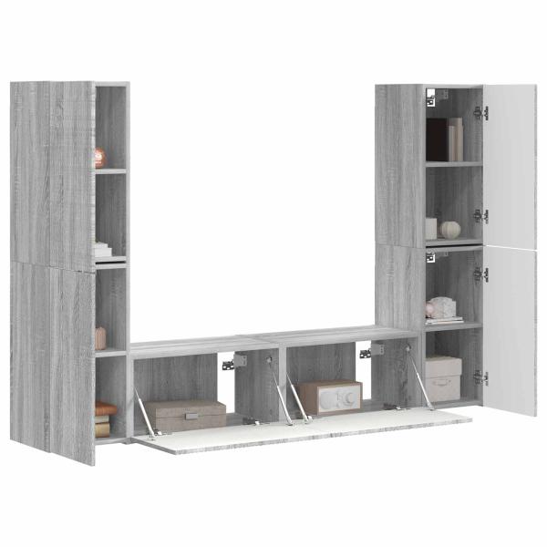 TV-Schrankset 6 Stk. Graues Sonoma Holzwerkstoff