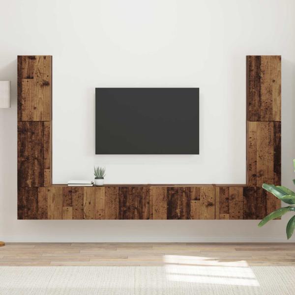 ARDEBO.de - TV-Schrankset 8 Stk. Altholz Holzwerkstoff