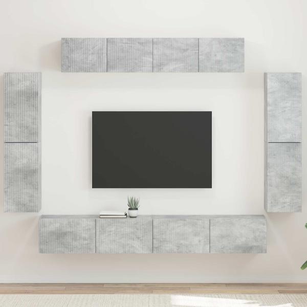 ARDEBO.de - TV-Schränk 8 Stk. Beton Grau