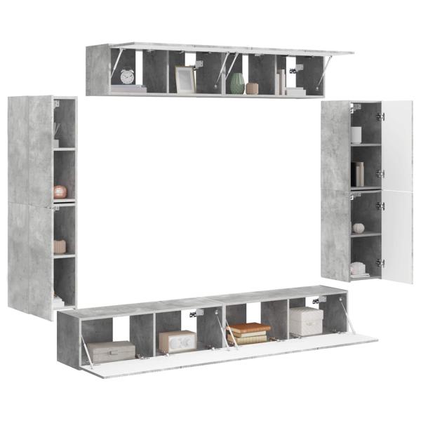 TV-Schränk 8 Stk. Beton Grau
