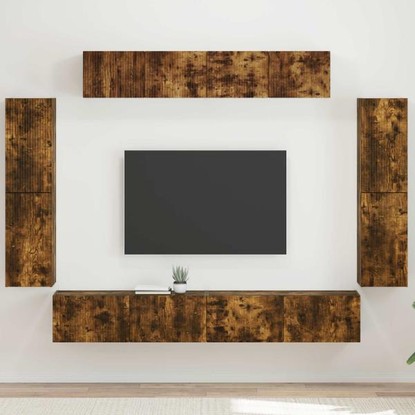 ARDEBO.de - TV-Schränk 8 Stk. Geräucherte Eiche