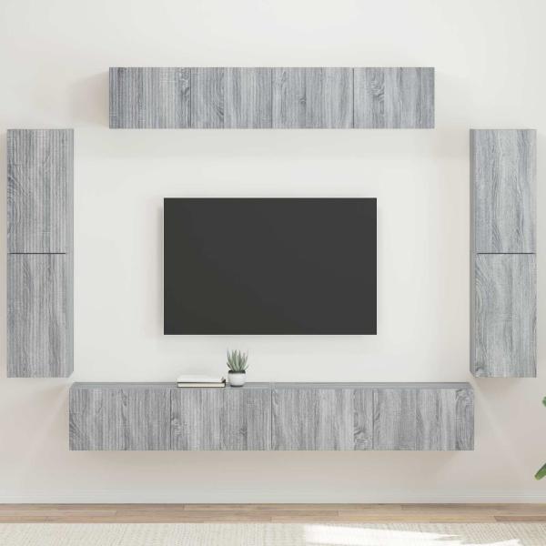 ARDEBO.de - TV-Schränk 8 Stk. Graues Sonoma