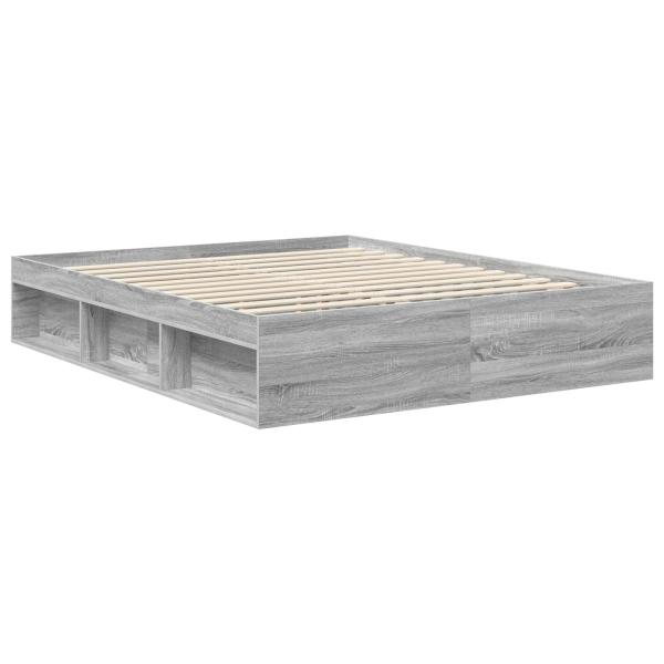 Bettrahmen Sonoma-Grau 160 x 200 cm Massives Kiefernholz