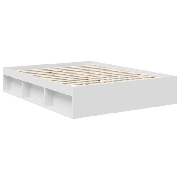Bettrahmen Uni Weiß 150 x 200 cm Massives Kiefernholz