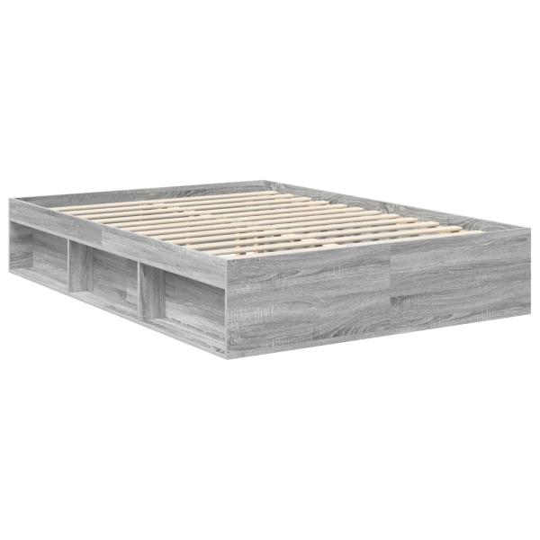 Bettrahmen Sonoma-Grau 135 x 190 cm Massives Kiefernholz