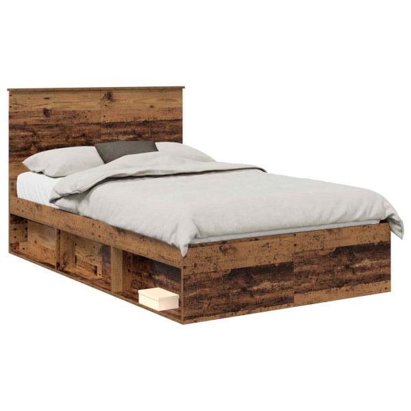 Bettrahmen Altholz 120 x 190 cm Massives Kiefernholz