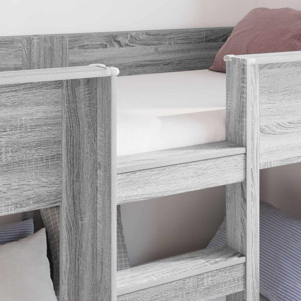 Etagenbett für Kinder Graues Sonoma 75 x 190 cm Holzwerkstoff