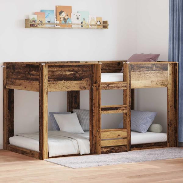 ARDEBO.de - Etagenbett für Kinder Altholz 75 x 190 cm Holzwerkstoff