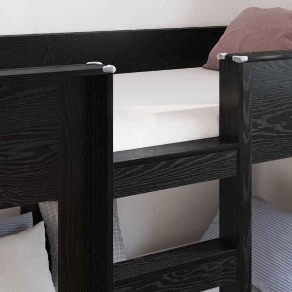 Etagenbett für Kinder Schwarz Eichen-Optik 90 x 200 cm