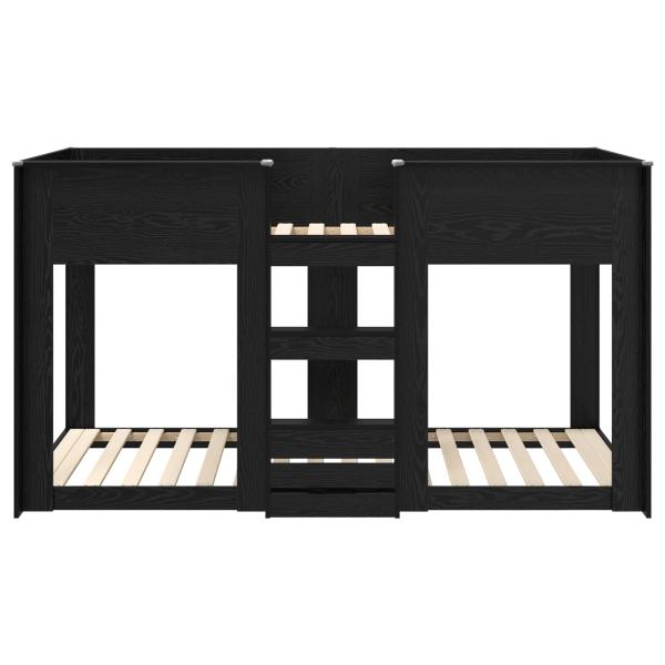 Etagenbett für Kinder Schwarz Eichen-Optik 90 x 200 cm