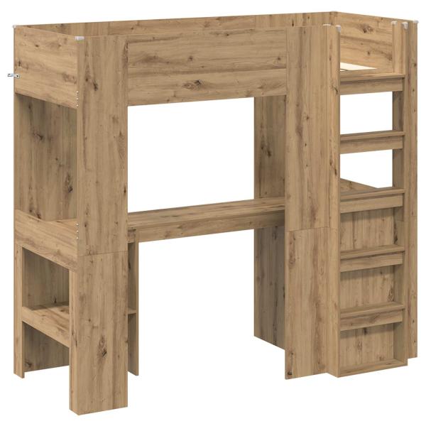 Etagenbettgestell mit Schreibtisch Artisan-Eiche 75 x 190 cm