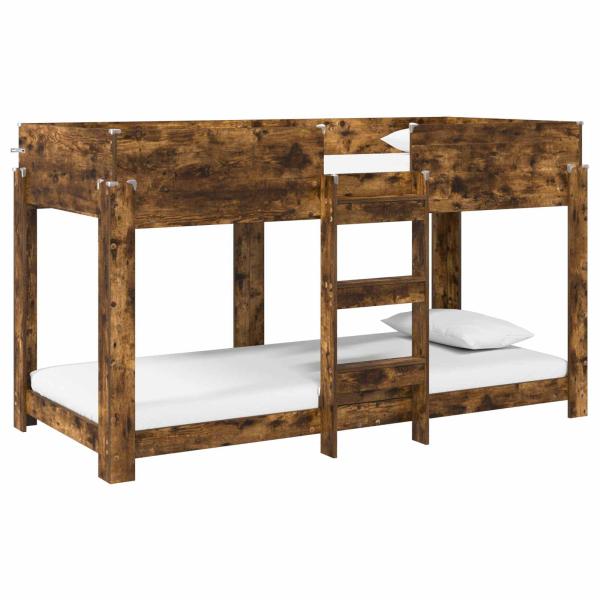 Etagenbett für Kinder Räuchereiche 90 x 200 cm Holzwerkstoff