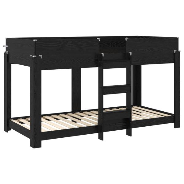 Etagenbett für Kinder Schwarz Eichen-Optik 80 x 200 cm