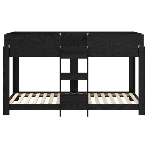 Etagenbett für Kinder Schwarz Eichen-Optik 80 x 200 cm