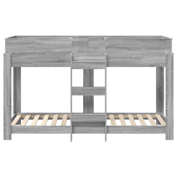 Etagenbett für Kinder Sonoma-Grau 75 x 190 cm Holzwerkstoff