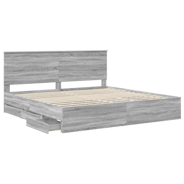 Bettrahmen Graues Sonoma 200 x 200 cm Ingenieurs Holz