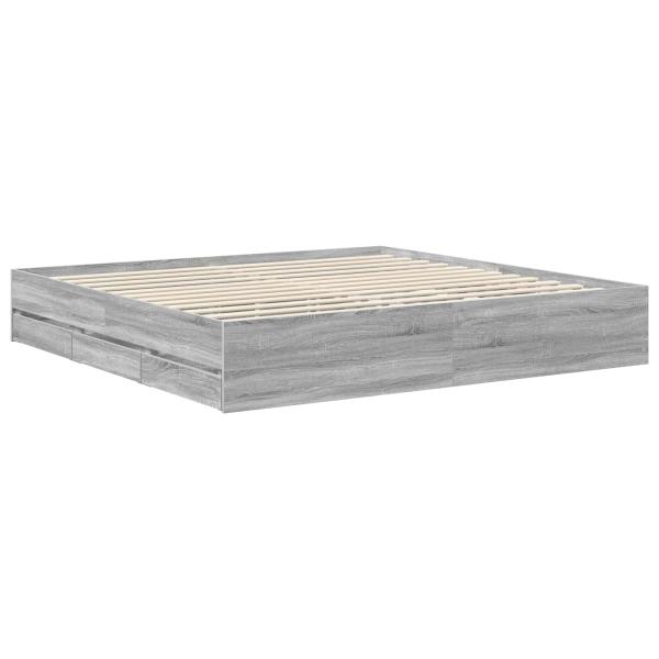 Bettrahmen Graues Sonoma 200 x 200 cm Ingenieurs Holz