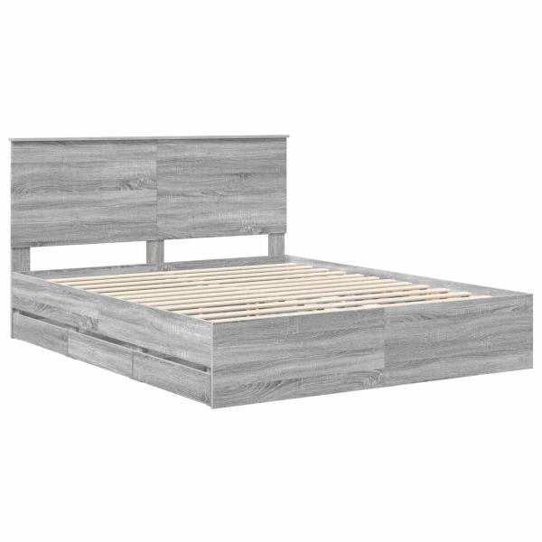 Bettrahmen Graues Sonoma 160 x 200 cm Ingenieurs Holz