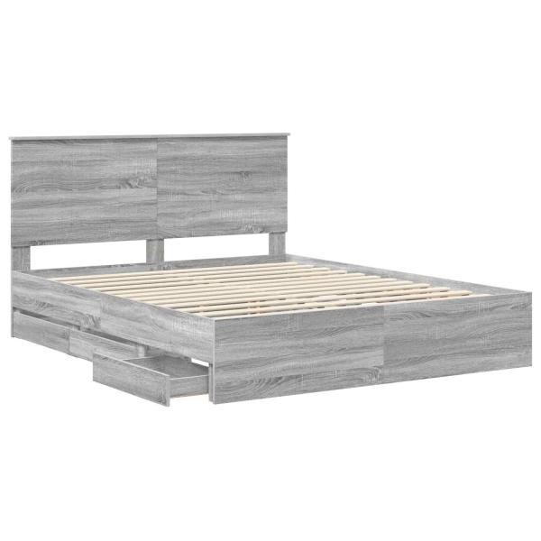 Bettrahmen Graues Sonoma 160 x 200 cm Ingenieurs Holz