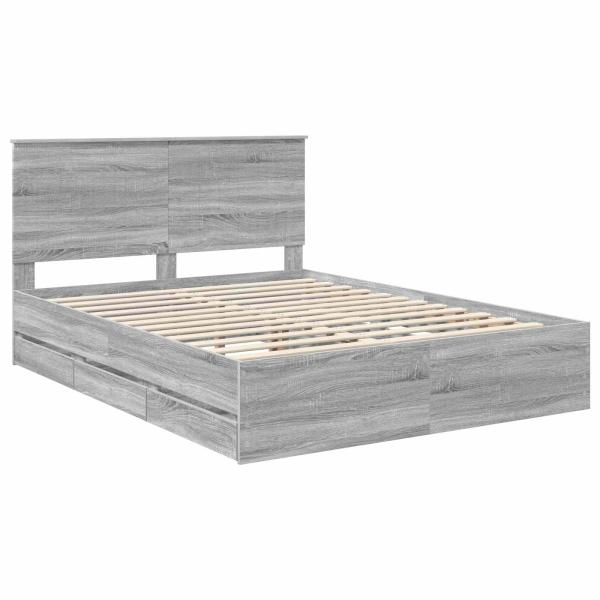 Bettrahmen Graues Sonoma 150 x 200 cm Ingenieurs Holz