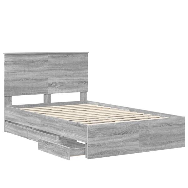 Bettrahmen Graues Sonoma 120 x 190 cm Ingenieurs Holz