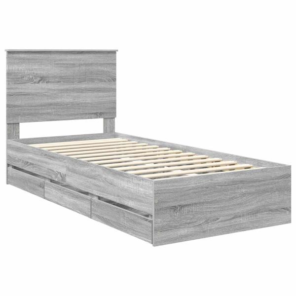 Bettrahmen Graues Sonoma 90 x 190 cm Ingenieurs Holz