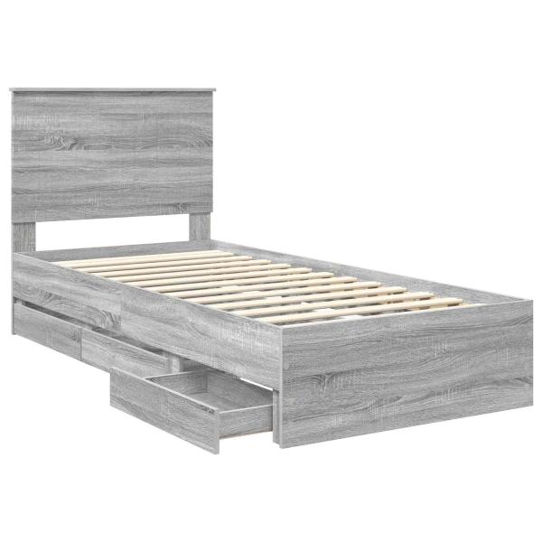 Bettrahmen Graues Sonoma 90 x 190 cm Ingenieurs Holz
