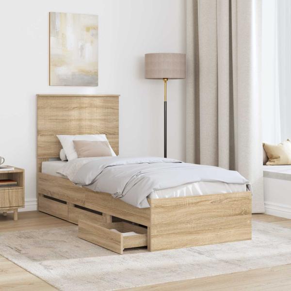 Bettrahmen Sonoma-Eiche 75 x 190 cm Ingenieurs Holz