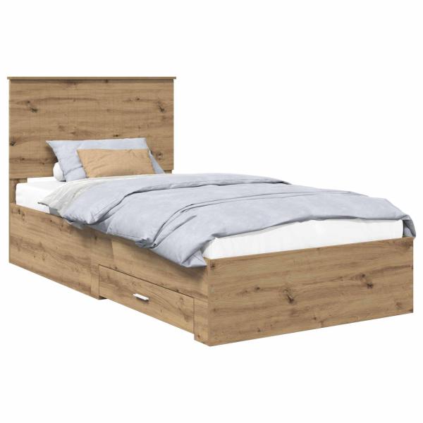 Bettrahmen Artisan-Eiche 100 x 200 cm Holzwerkstoff