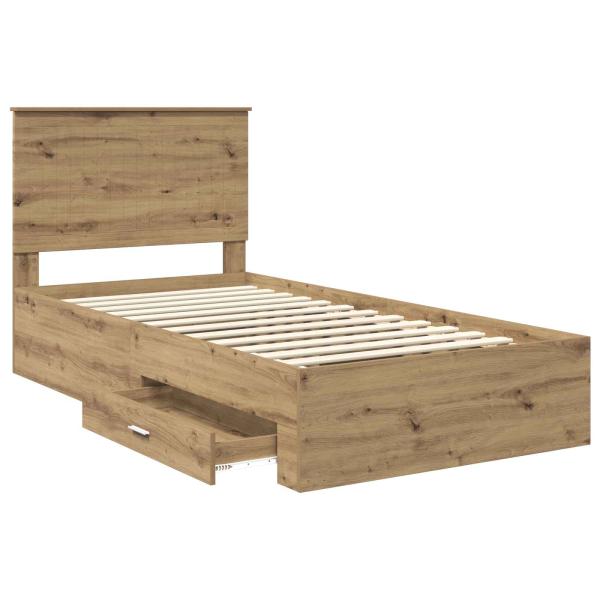 Bettrahmen Artisan-Eiche 100 x 200 cm Holzwerkstoff